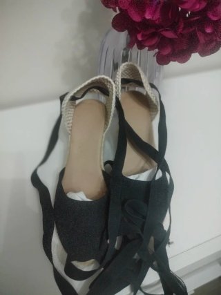 Sandalias Valencianas Esparto Negras