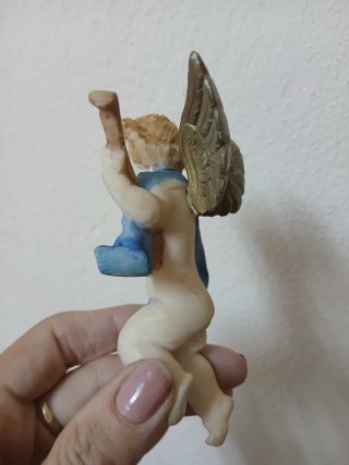 Figura ángel músico 11.5 cm pintada a mano