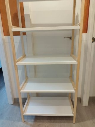 Estantería Escalera Blanca y Madera EKENABBEN