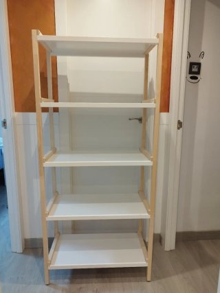 Estantería Escalera Blanca y Madera EKENABBEN