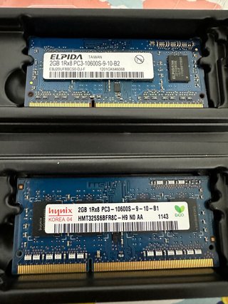 2x Memoria RAM Elpida Hynix 2GB PC3-10600S