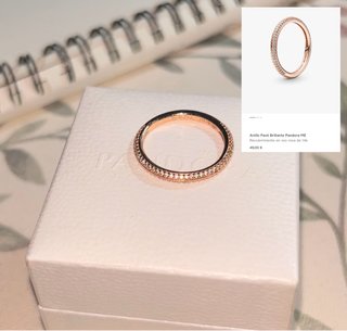 Anillo Pandora Pavé Brillante Oro Rosa 14k