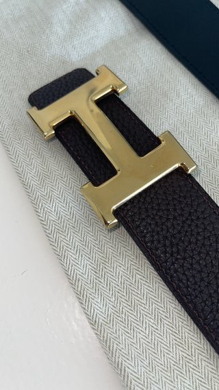 Cinturón Hermes Marrón y Dorado