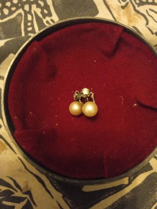Pendientes vintage plata perlas cultivadas,