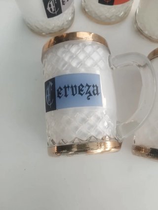 Juego 6 Vasos Cerveza Antiguos