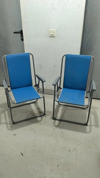 2 Sillas Plegables Camping Azul