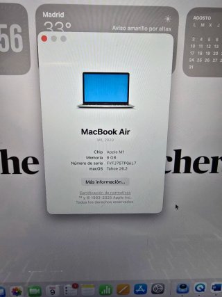 MacBook Air M1 8 GB/256 GB oro (FVFJ75TPQ6L7)
