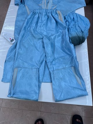 Traje africano azul 3 piezas hombre