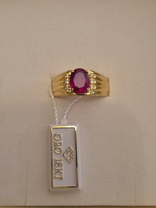 Anello Oro 18kt con Rubino e Diamanti