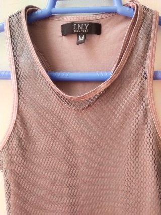 Camiseta Rejilla Doble Capa Satinada Y2K Pink Punk
