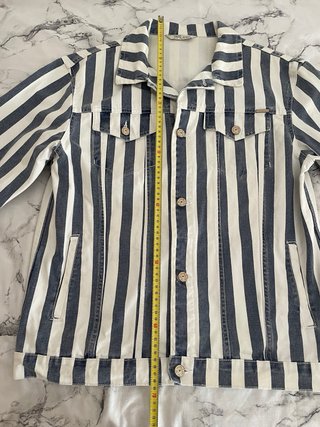 Chaqueta vaquera a rayas oversize - Talla M