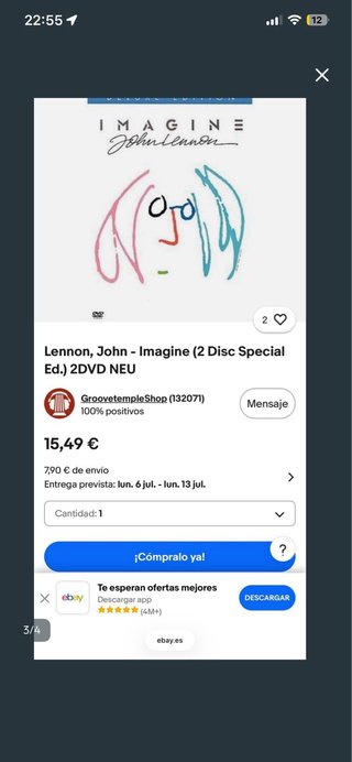 DVD John Lennon Imagine 2 Discos