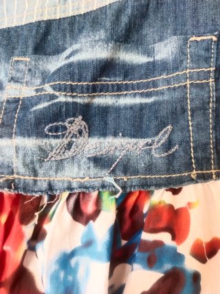 Falda Globo Desigual Patchwork Denim Y2K