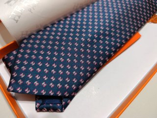 Corbata Hermès Azul y Rosa