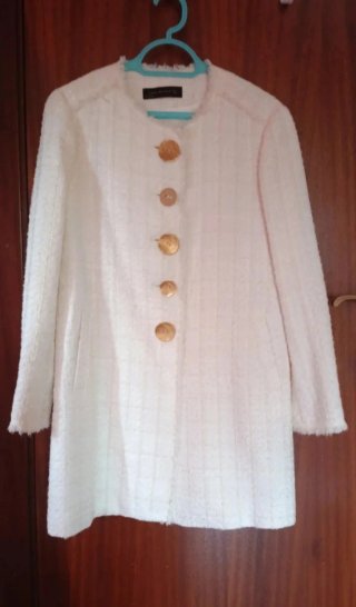 Abrigo Zara Blanco Talla M