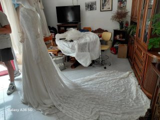 Abito da sposa pizzo manica lunga