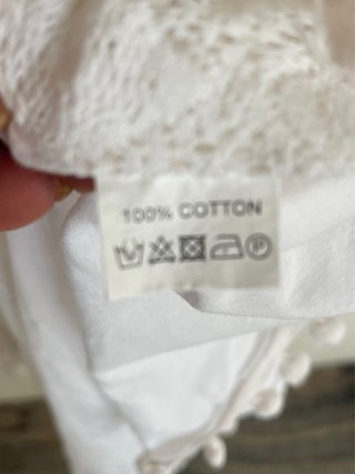 Poncho donna pizzo cotone bianco XL