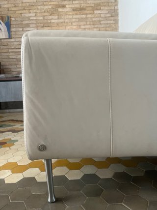 Sofá Natuzzi Cuero Italiano Beige