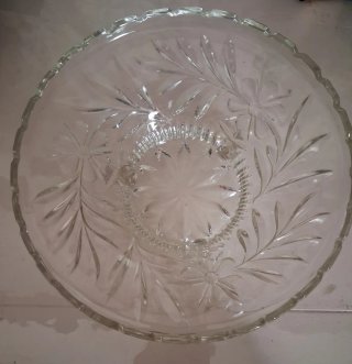 Frutero de cristal vintage labrado