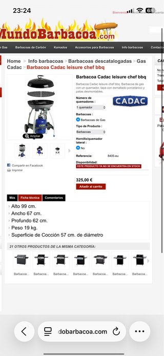 Barbacoa Cadac Leisure Chef Gas