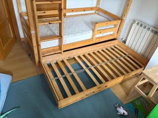Litera flexa con cama nido de madera
