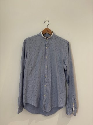 Camisa Zara Man Slim Fit Cuello Mao Talla M
