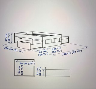 Cama con almacenamiento 160x200cm, solo 2 años uso