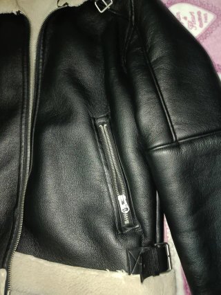 Giacca Bomber Pelle ZARA Pelliccia Aviatore