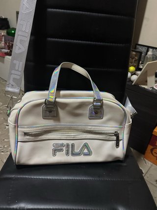 Bolso Fila Blanco y Plateado
