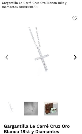 Cadena Oro Blanco con Cruz Brillantes