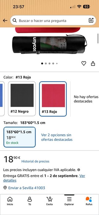 Dos Nueva Yoga Mat, Esterilla de yoga o ejercicio