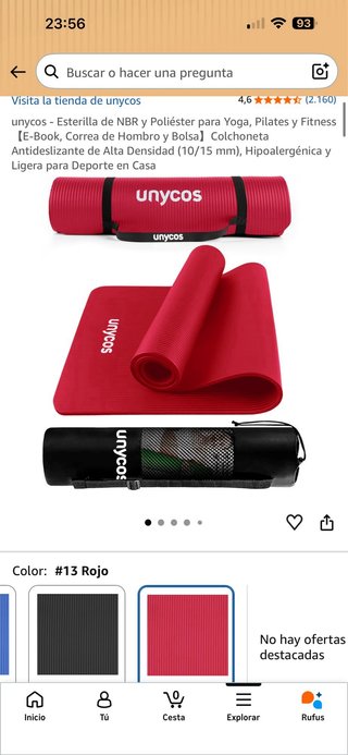 Dos Nueva Yoga Mat, Esterilla de yoga o ejercicio