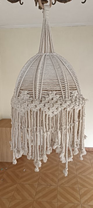 Lámpara colgante macramé artesanal