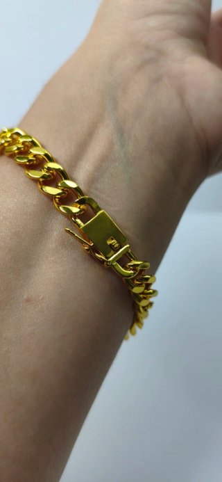 Pulsera Cubana Chapada Oro 18K
