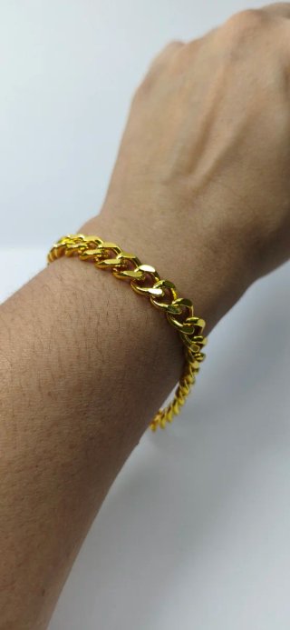 Pulsera Cubana Chapada Oro 18K