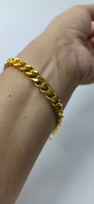 Pulsera Cubana Chapada Oro 18K