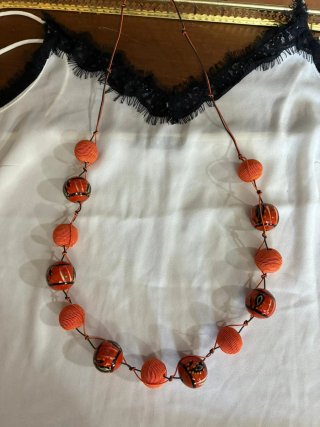Collana donna arancione e rossa