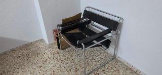 Mesa redonda madera y blanca