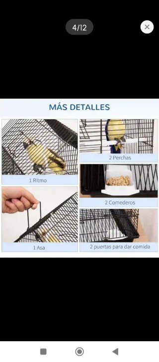 Jaula para pájaros negra