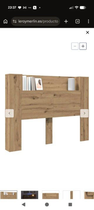 Cabecero Roble Artesanal 140x17x104 con Estante