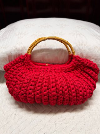 Bolso ganchillo artesanal bambú
