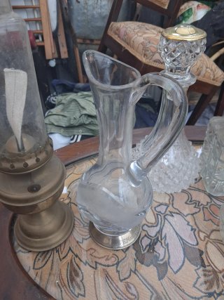 Set di 5 antiche bottiglie in vetro