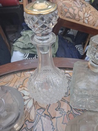 Set di 5 antiche bottiglie in vetro