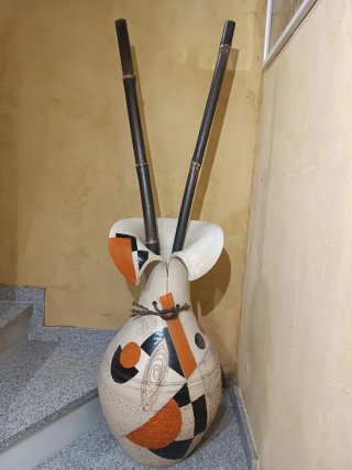 Jarrón Cerámica Decorativo Bambú