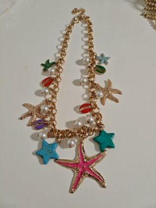 Collar mujer bisutería con estrellas de mar