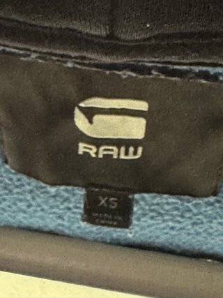 Felpa con cappuccio G-Star RAW blu/bianca XS