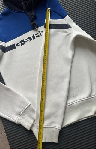 Felpa con cappuccio G-Star RAW blu/bianca XS