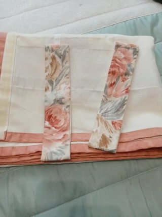 Juego de cortinas completo salmón y beige