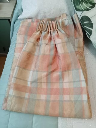 Juego de cortinas completo salmón y beige
