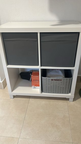 Mueble Organizador Blanco y Gris